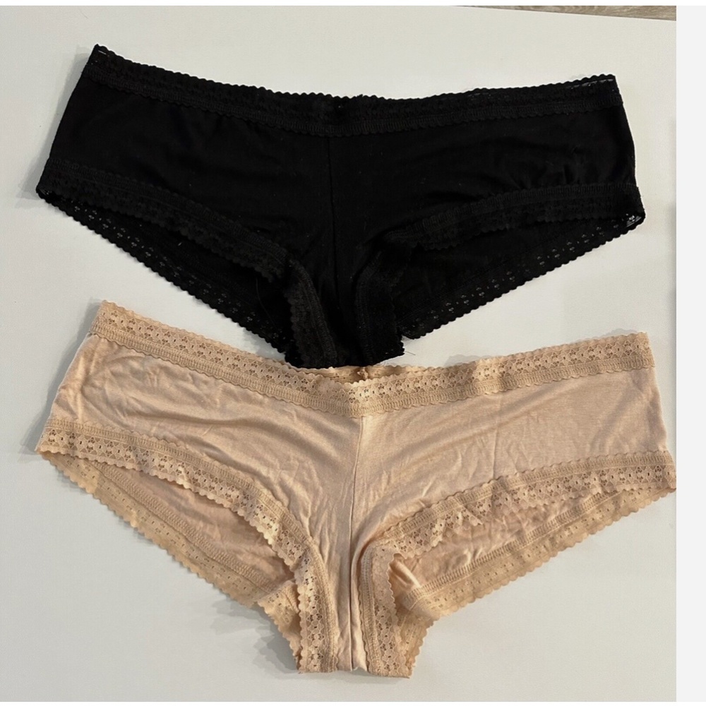 NEW Hank Panky Dream Assorted 2-Pack Boyshorts Color: Chai & Black Size XL